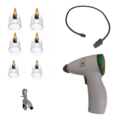 Kit Ventouses Anti-Cellulite Électrique Professionnnel - Hijama 6 Ventouses Massage Dos avec Extension - Appareil Drainage Lymphatique Rechargeable